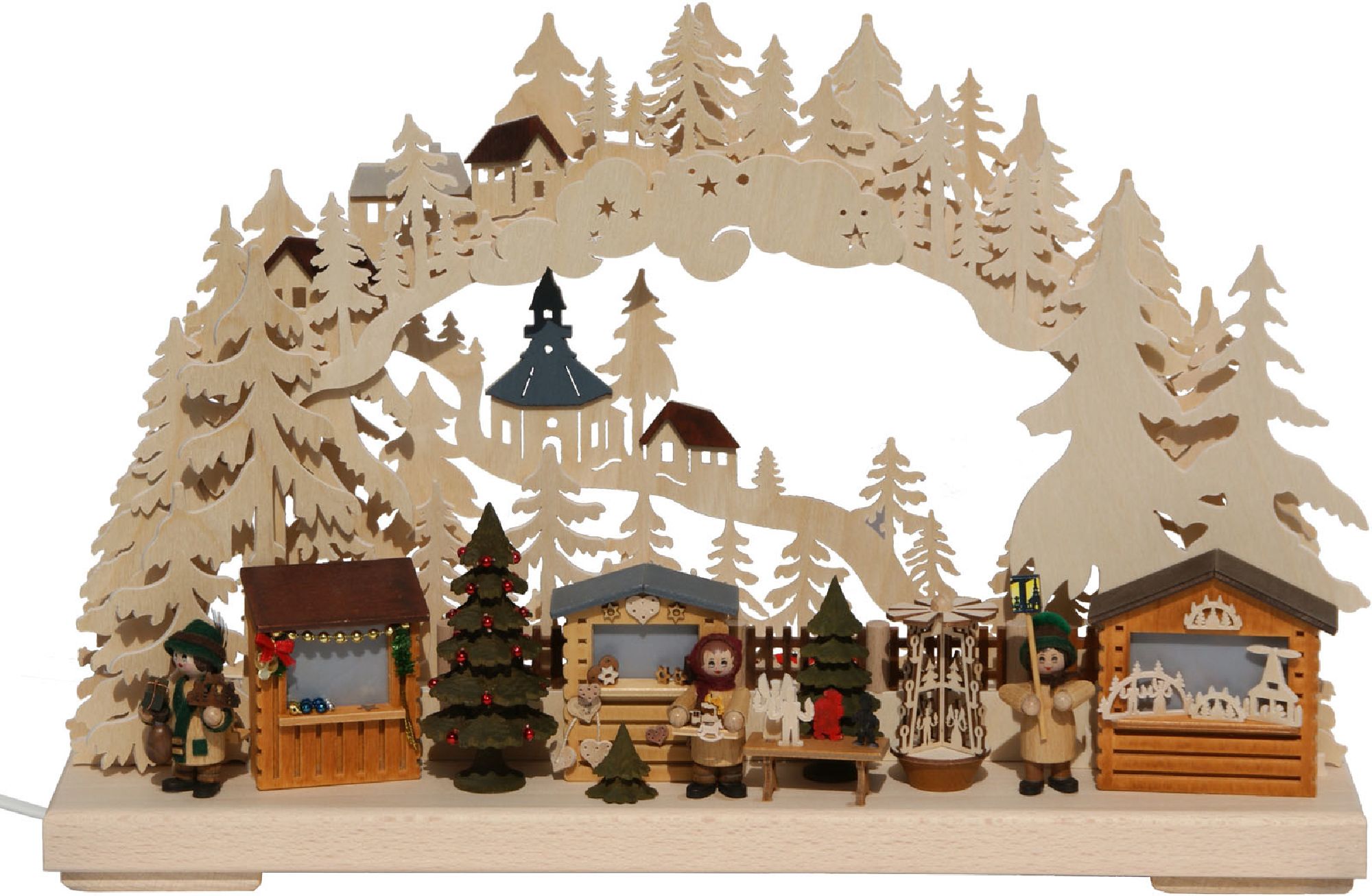 kleiner 3D Schwibbogen Weihnachtsmarkt